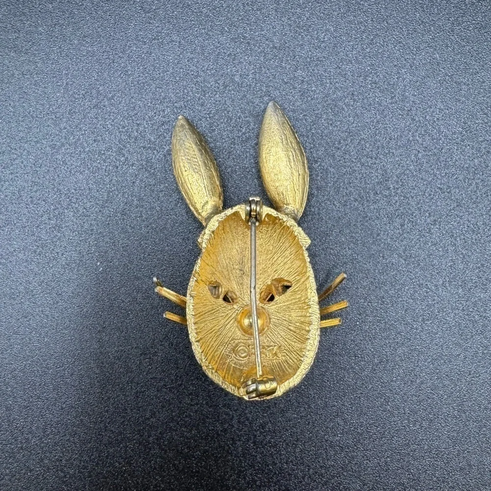 Vintage BSK Gold-Toned Rabbit Easter Bunny Pin Brooch